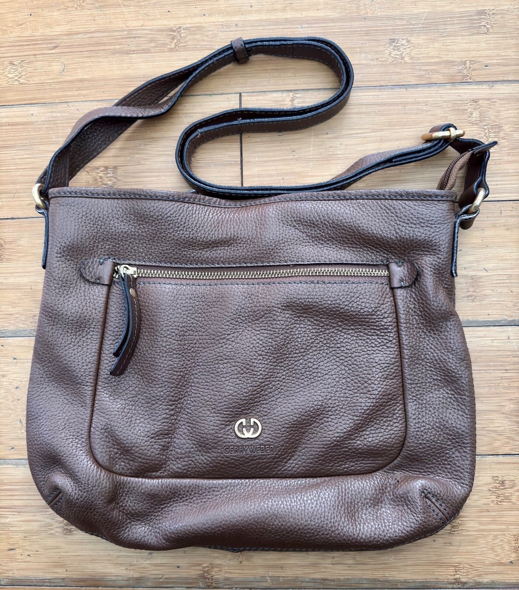 STUNNING VINTAGE GERRY WEBER TAN LEATHER SHOULDER BAG/CROSSBODY/MESSENGER