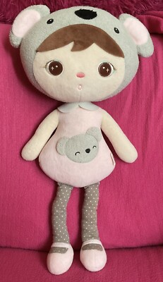 Metoo Mädchen Stoffpuppe mit Koala-Hut und Outfit weiches Plüschtier 12-18 Zoll