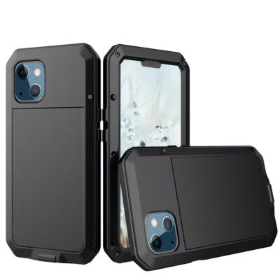 Shockproof Aluminum Gorilla Glass Phone Case For iPhone 14 Plus 6.7'' Back Cover