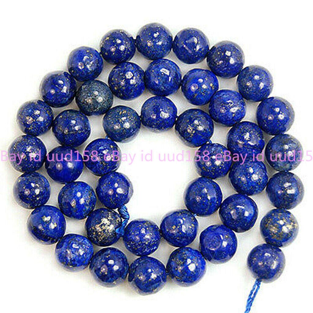 Genuine 6/8/10/12mm Natural Blue Lapis Lazuli Round Gemstone Loose ...