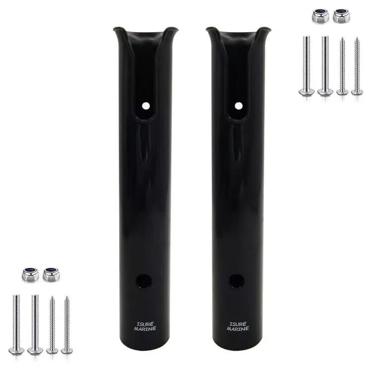2-Pole Black ABS Plastic Single Tube Multi-Function Fishing Rod Holder 12 W