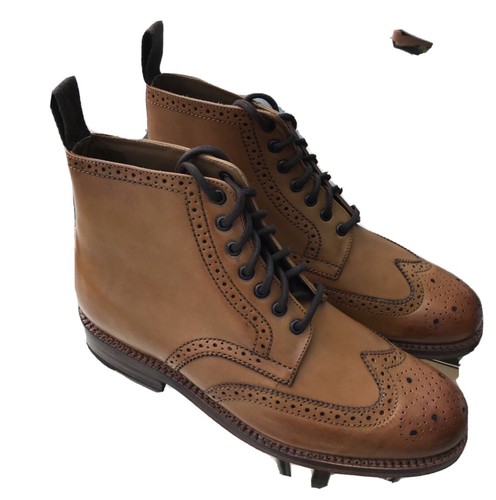 Grenson England Fred Brogue Boot Tan 