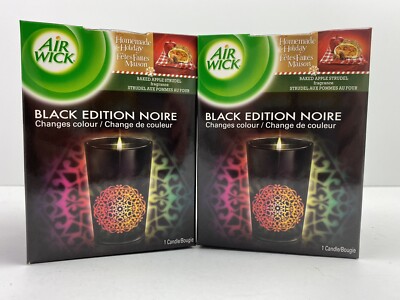 2 X Air Wick Color Changing Homemade Holiday Baked Apple Strudel Black Edition