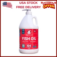 Fish Oil for Dogs - Healthy Skin & Coat, Salmon, Pollock, All Natural Supplement