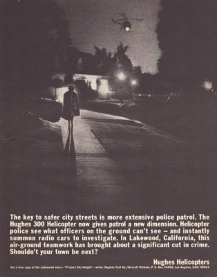 1968 Hughes 300 Helicopter Print Ad Project Sky Knight Lakewood California