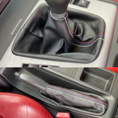 Schalthebel Leder Handbremse M Performance Kofferraumabdeckung Gamasche für B...