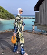 NWT_ZARA WOMAN SS23 HIGH WAISTED PRINTED PAREO PANTS MULTICOLORED | 3105/204