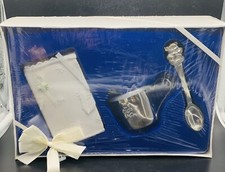 baby  s feeding set silver plated 3 pieces new box