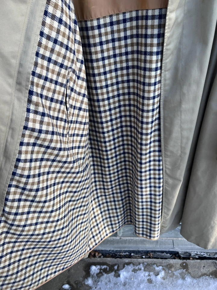 Gabardina vintage de longitud completa para hombre Aquascutum of London caqui ver medida Foto 4 de 4