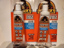 Lot Of 2. Gorilla Waterproof Caulk  Seal 2.8 oz. NEW SEALED 
