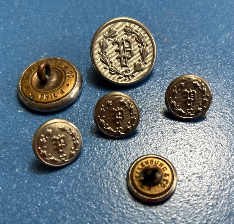 6 Antique Police Service Uniform Buttons N Snellenburg &Co Philadelphia