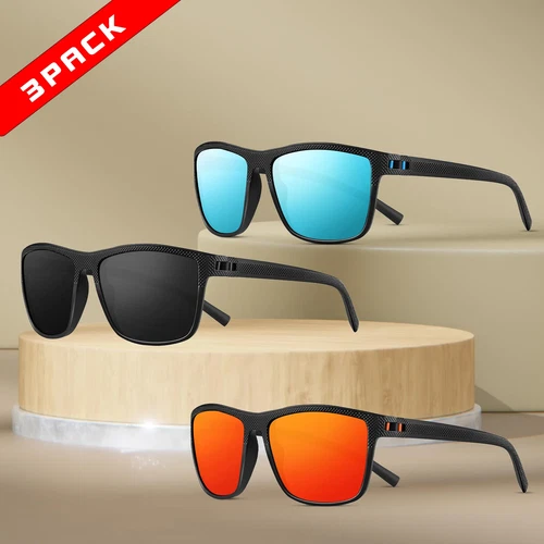 3 Packs Polarized Sunglasses for Men, Lightweight Sun Glasses with UV Protection