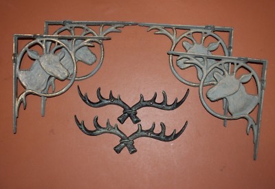 Wall Mounted Deer Antler Decor Christmas Gift, Brackets / Racks,Cast Iron 6 pcs