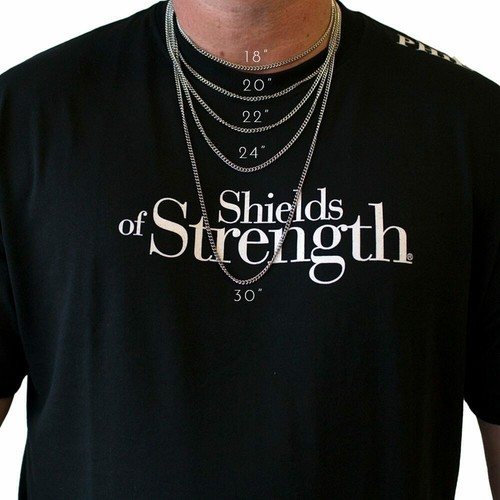 Men's Antique Finish Kettle Bell Necklace-Psalm 28:7 Shields of Strength - Picture 3 of 6