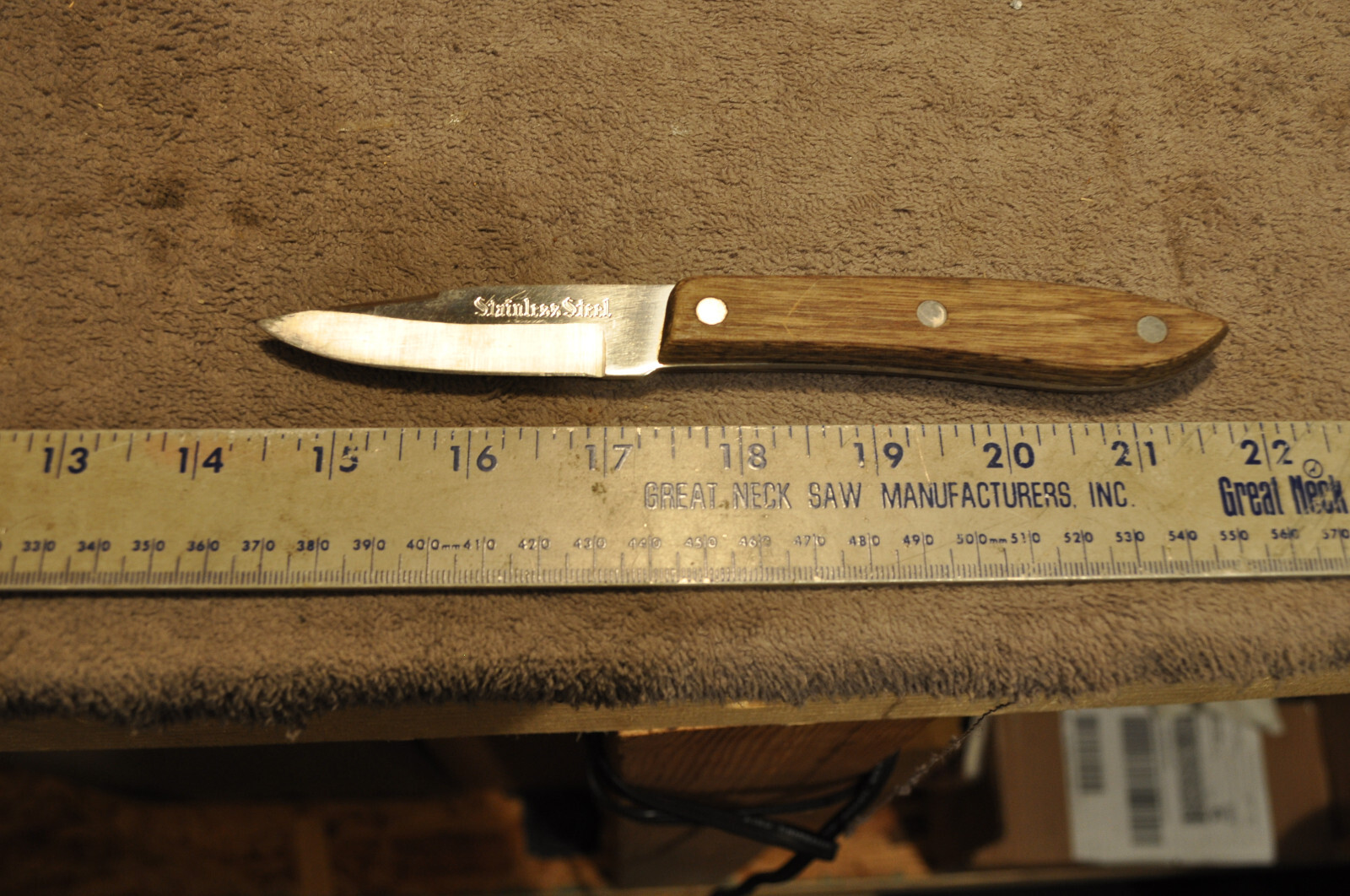Interpur Paring Knife Full Tang 3" Stainless Steel Wood Handle Vintage Japan eBay