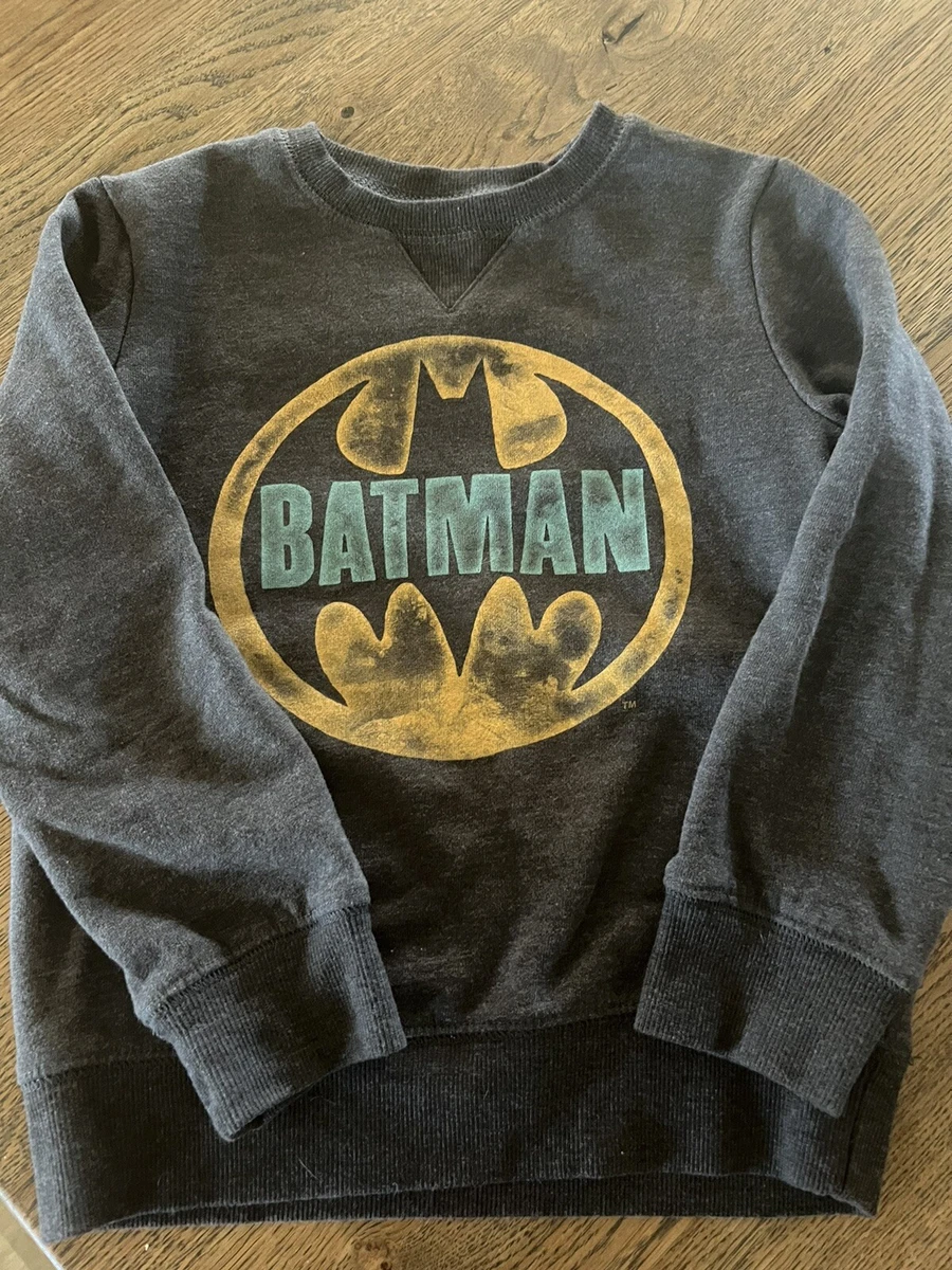 kids Boys Girls batman sweatshirt Sz 6 Gray Softest Fleece