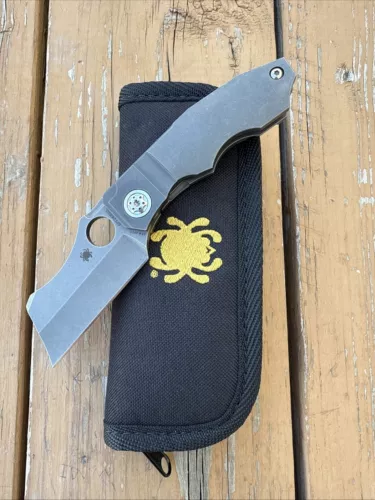 Spyderco Stovepipe Knife C260TIP Stonewash 2.78" CPM-20CV Blade Titanium Folder