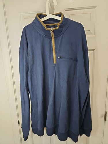 Cabelas Mens 3XL Tall Navy Blue Pullover 1/4 Zip Long Sleeves India - Picture 2 of 10