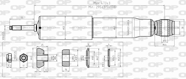 Amortisseur arrière pour Opel Frontera B 2.2 DTI et 3.2i essence
