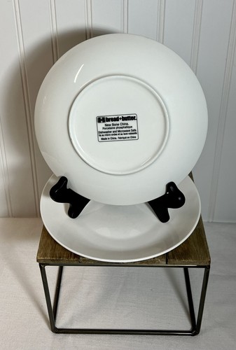 Bread+Butter Set Of 2 EUC Bone China White Porcelain 8” Inch Salad Bread Plates - Picture 2 of 6