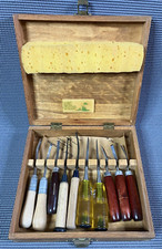 Lot of 10 Wood Chisel, Woodcraft, Stanley Workmaster, Brookstone etc +Wood Box