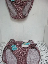 Vanity Fair Women 18108 Illumination String Bikini 6 Pairs Purple Print 7/L New