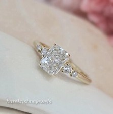 Radiant Cut 2.35CT Lab-Created Diamond Engagement Ring 14K Yellow Gold Finish