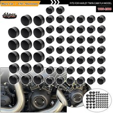 CNC Black Cut Engine Bolt Toppers Caps Cover For Harley Twin Cam Road King Glide