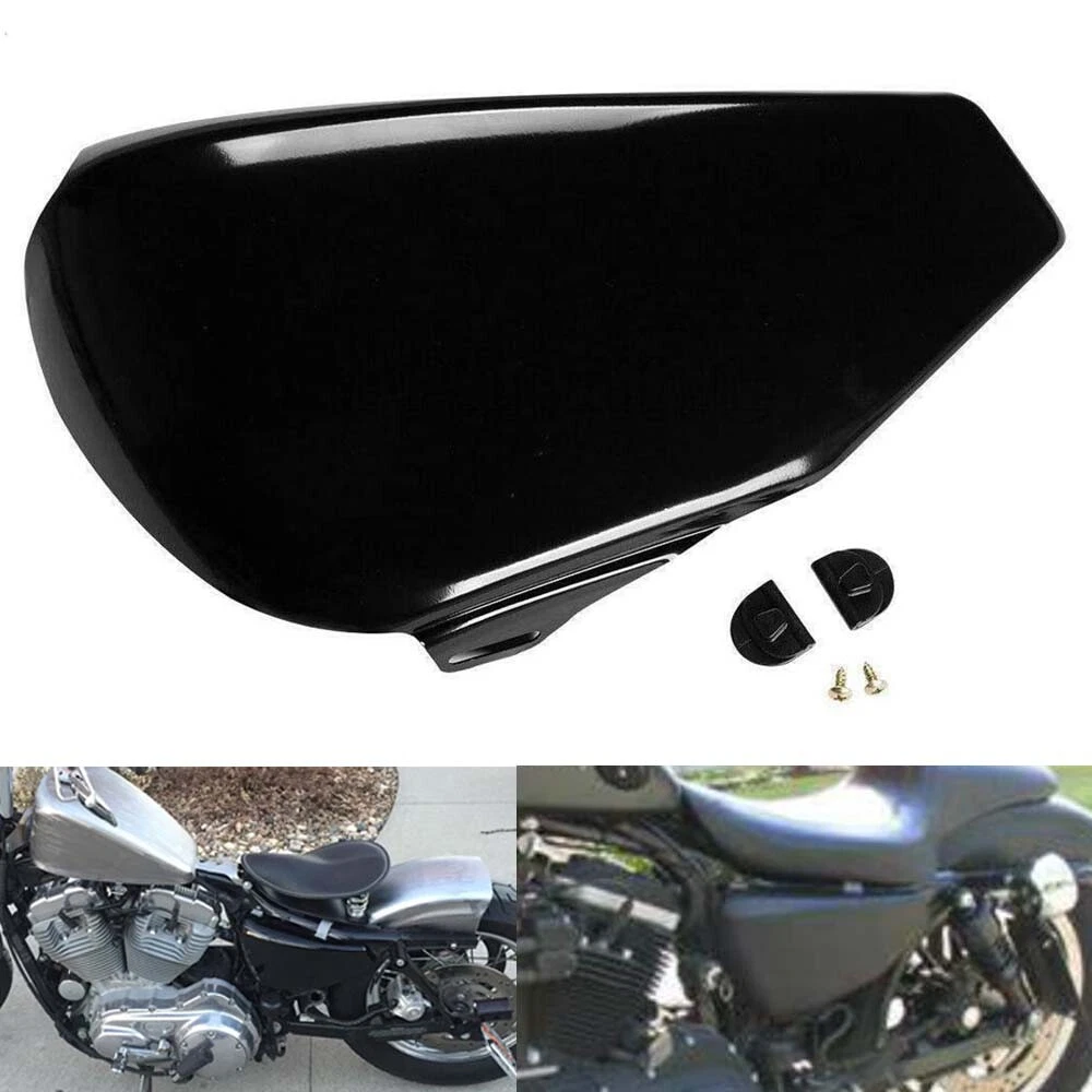 Left Side Black Battery Cover For Harley Sportster XL883 1200 Iron