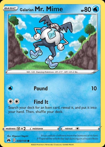 Pokemon Galarian Mr. Mime (30/160) Crown Zenith LP