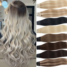 V-Shape One Piece Clip In 100 Remy Human Hair Extensions Full Head Thick Weft