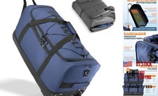 Collapsible  Expandable 100L-120L Large Rolling Duffle Bag - 30'' Blue