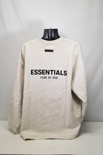 NWT Fear of God Essentials Fleece Crewneck Sweatshirt Oatmeal Size XXL AUTHENTIC