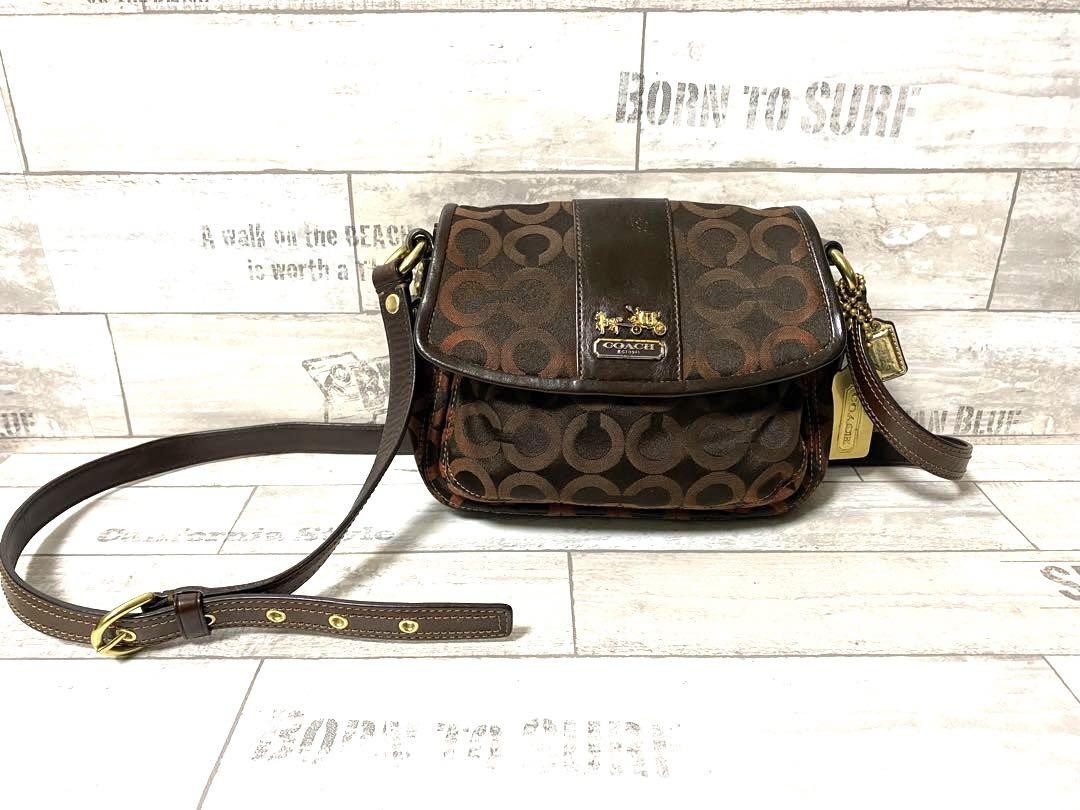 COACH all-over pattern shoulder bag for women stylish and spacious