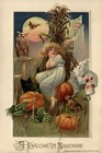 Happy Halloween  SPOOKY Vintage Reproduction Postcard  6" X 4" h986 — photo 1