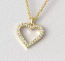 2Ct Lab Created Round Cut Diamond Women's Heart Pendant 14K Yellow Gold Plated