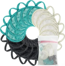 18 Packs Reusable Makeup Remover Pads with a Washable Laundry Bag, Resuable Micr