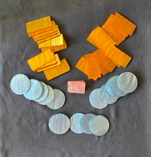 Vintage Lotto 51 fiches da gioco Modiano anni '80 in plastica stile madreperla