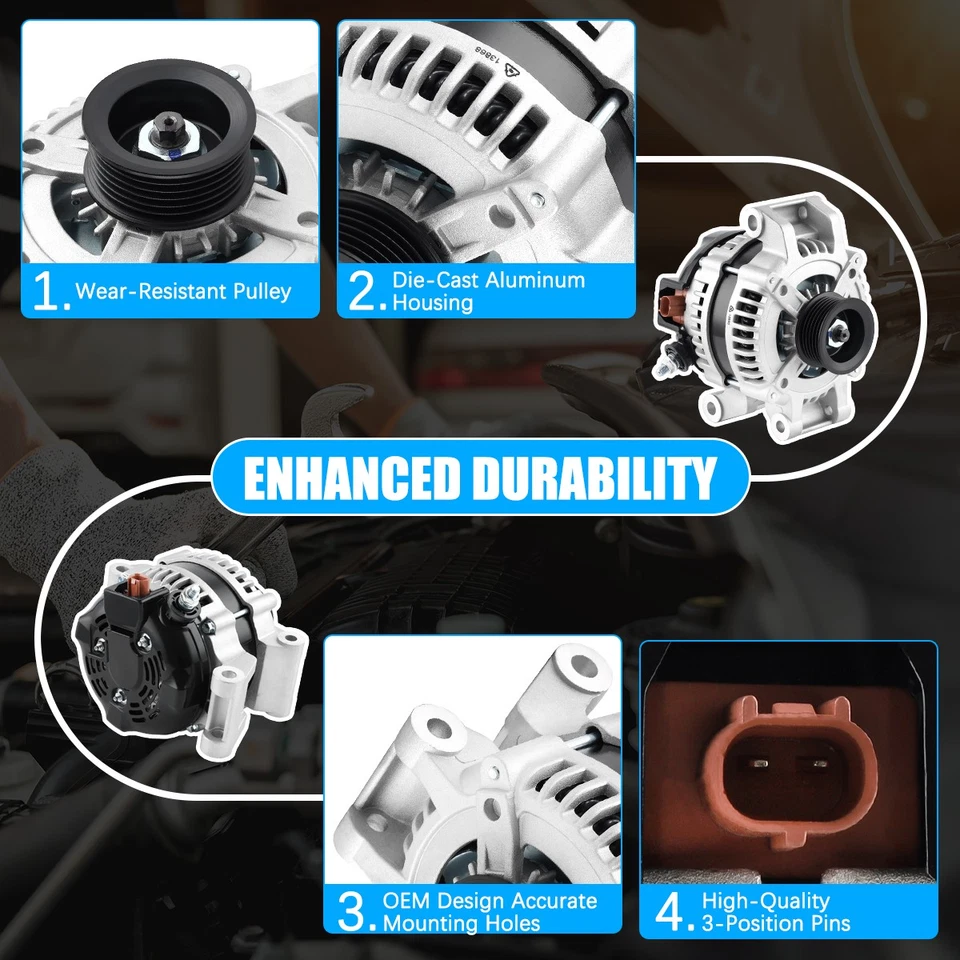 Genuine Alternator fit Dodge Stratus 2.4L 2.7L 2001 2002 2003 2004 2005 2006 Foto 3 de 4