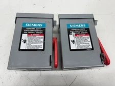 LOT OF 2 Siemens 30 AMP 2 Pole 2 Wire 240V Non Fusible Indoor Safety Switch