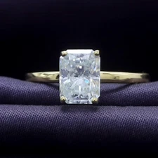 In 14k Yellow Gold 3TCW Radiant Lab Grown  EF/VVS Diamond Ring For Step Mother