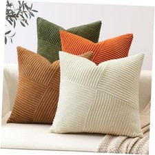 Set of 4 Decorative Throw Pillow Covers 20" x 20" Pack of 4 Rust Olive Green