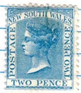 New South Wales 1882 Queen Victoria Stamp 2 Pence Sg 224 SA-443