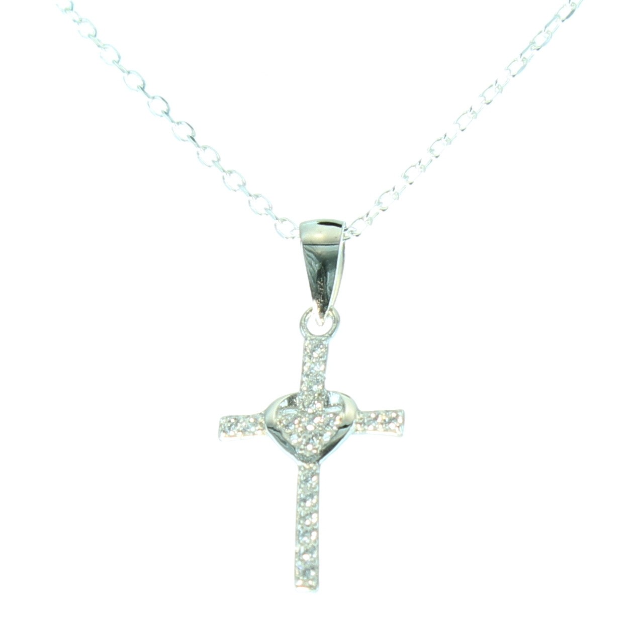 Parure argent et croix strass 20mm, le cadeau idéal pour célébrer un anniversaire marquant
