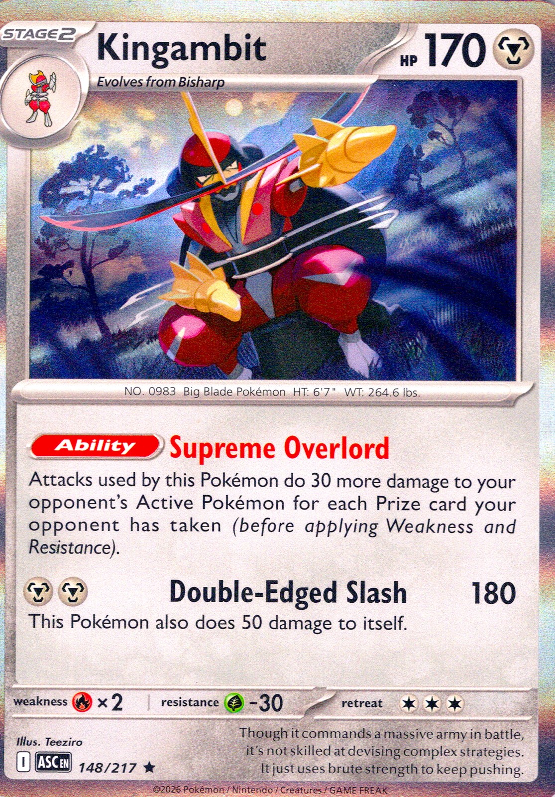 Kingambit #148/250 ME2.5: Ascended Heroes - Holo (NM) - Pokemon TCG