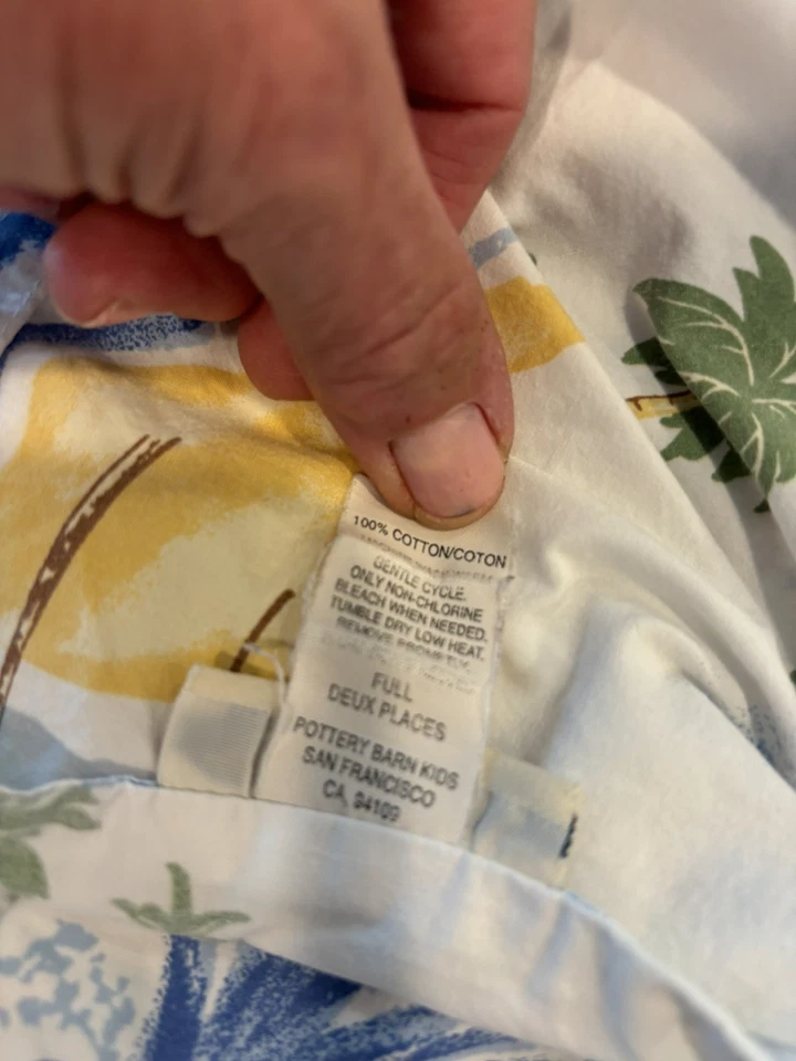 Lençol de surf plano completo 100% algodão orgânico Pottery Barn Kids North Shore - Imagem 3 de 4