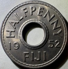 1952 Fiji 1/2 Penny Halfpenny UNC Coin