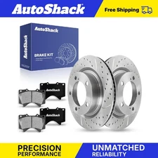 Front Drilled Slotted Brake Rotors Ceramic Pads for Toyota Tundra Sequoia