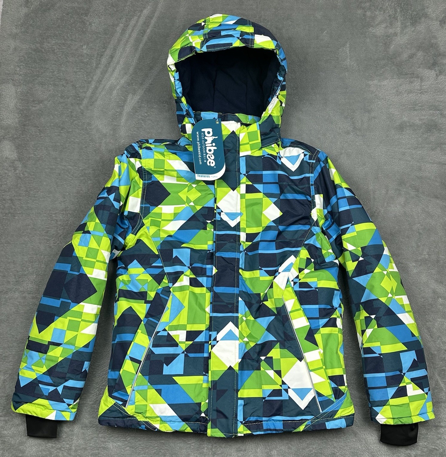 NEW Phibee Kids Outdoor Ski Jacket Size 15-16 Waterproof Win