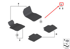 BMW 4 Coupe F32 F82 Velours-Fußmatten-Set 51477335844 7335844, neues Original